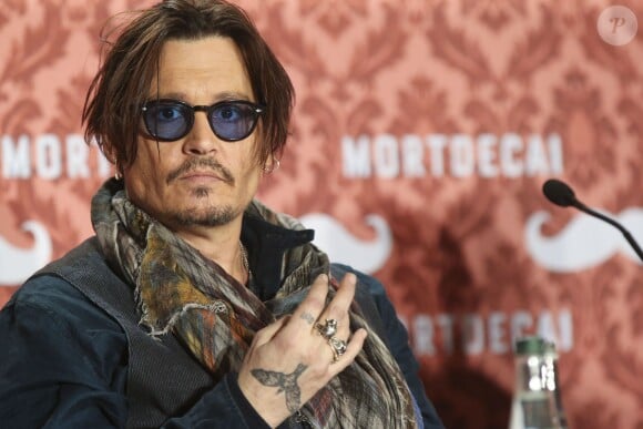 Johnny Depp - Conférence de presse du film "Charlie Mortdecai" lors de l'avant-première à Berlin, le 18 janvier 2015.