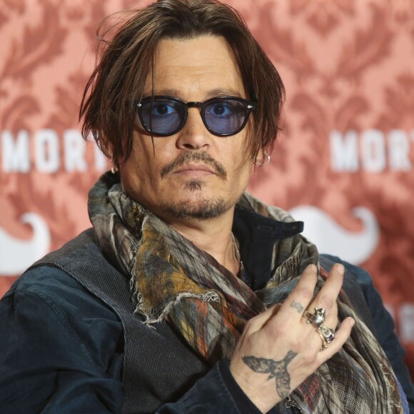 Johnny Depp - Conférence de presse du film "Charlie Mortdecai" lors de l'avant-première à Berlin, le 18 janvier 2015.