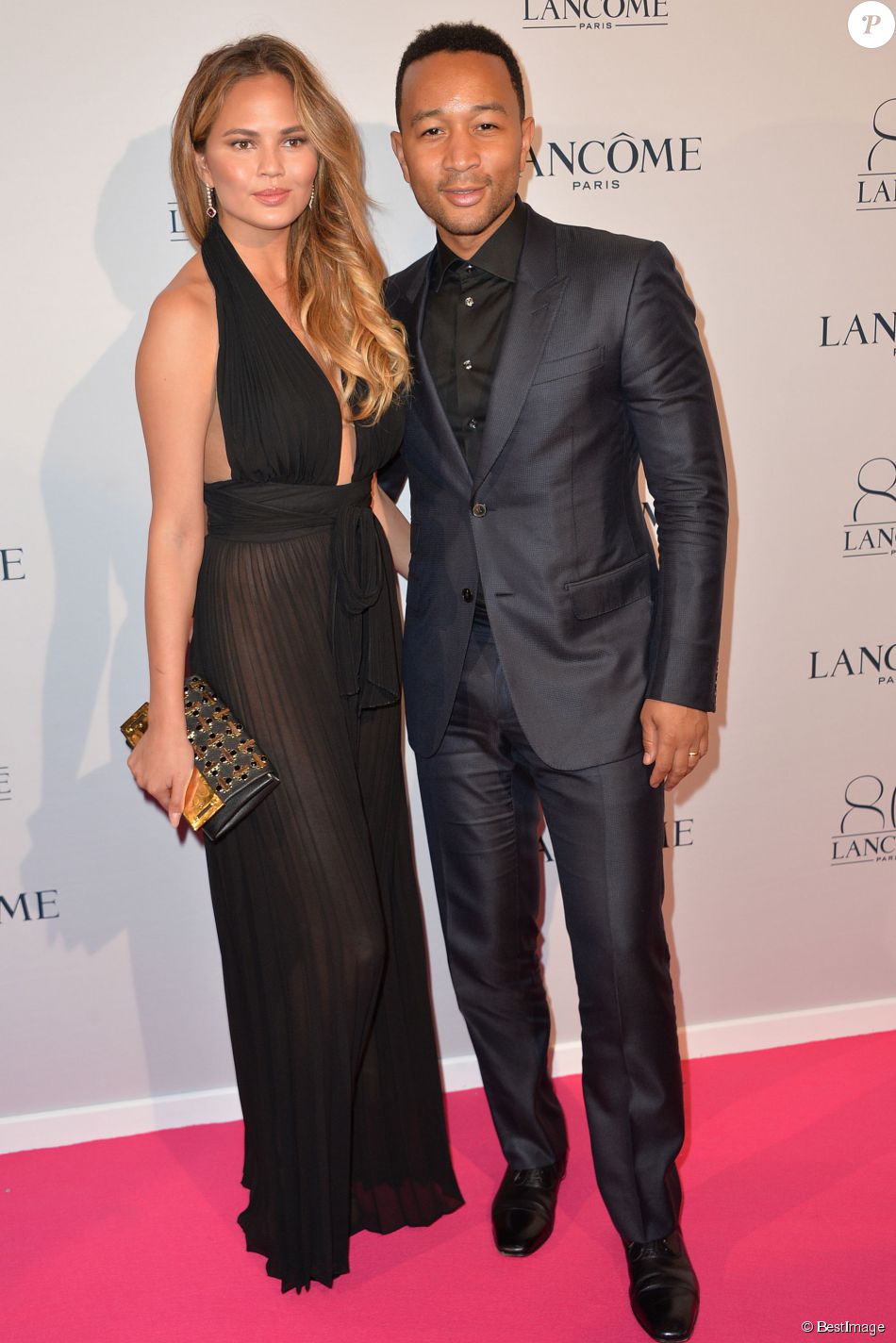 John Legend et sa femme Chrissy Teigen Soirée des 80 ans de Lancôme