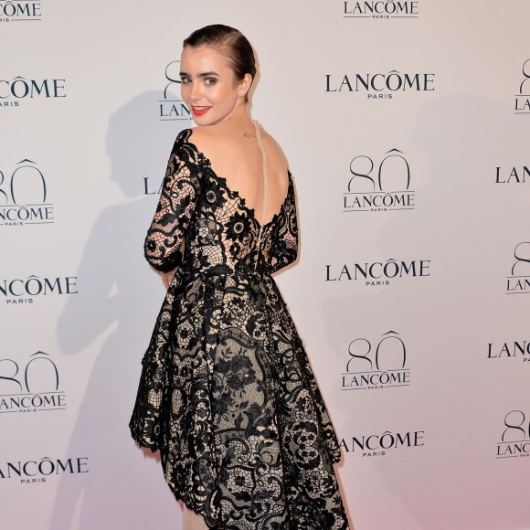 Lily Collins - Soirée des 80 ans de Lancôme au Casino de Paris lors de la fashion week Haute Couture Automne-Hiver 2015/2016 à Paris, le 7 juillet 2015.