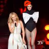 Kylie Minogue lors de son showcase explosif à la soirée Lancôme le 7 juillet 2015