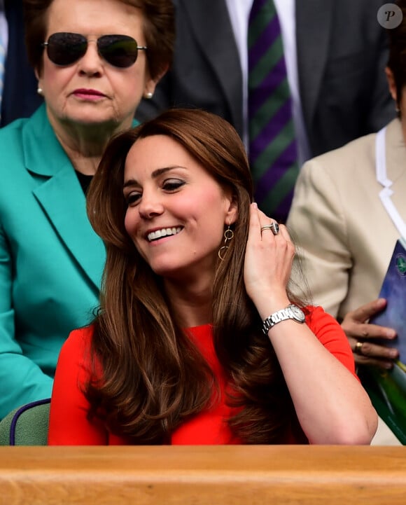 La duchesse de Cambridge au tournoi de Wimbledon à Londres, le 8 juillet 2015.