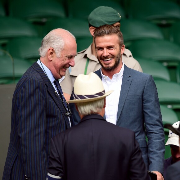 David Beckham au match d'Andy Murray au tournoi de Wimbledon à Londres, le 8 juillet 2015.