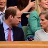 Le duc de Cambridge et la contesse de Wessex au tournoi de Wimbledon à Londres, le 8 juillet 2015.