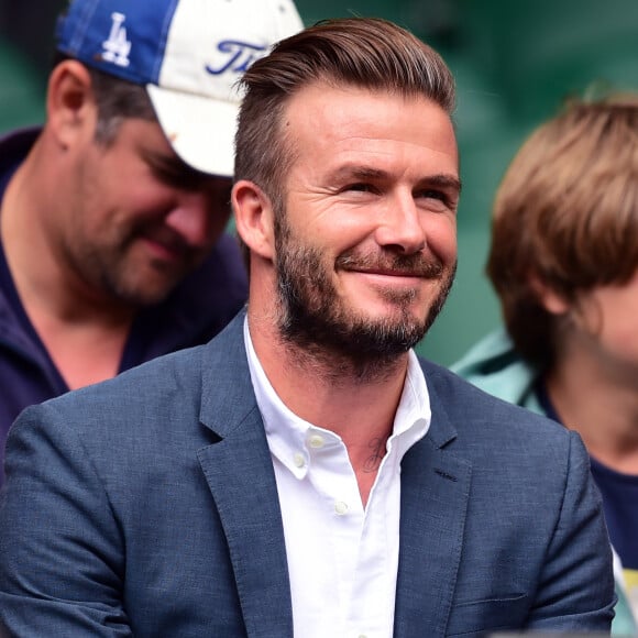 David Beckham au match d'Andy Murray au tournoi de Wimbledon à Londres, le 8 juillet 2015.