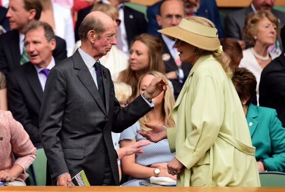 Le duc de Kent et la princesse Michael de Kent au tournoi de Wimbledon à Londres, le 8 juillet 2015.