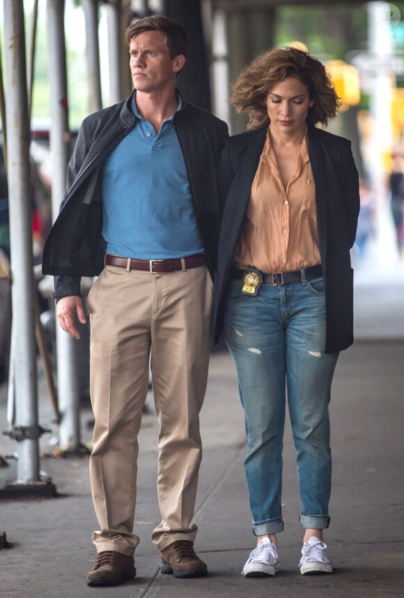 Jennifer Lopez sur le tournage de la série "Shades of Blue" à New York, le 15 juin 2015. 