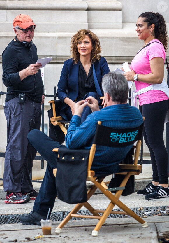 Ray Liotta et Jennifer Lopez sur le tournage de la série "Shades of Blue" à New York, le 15 juin 2015.  