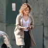Jennifer Lopez sur le tournage de la série Shades of Blue à New York, le 8 juin 2015