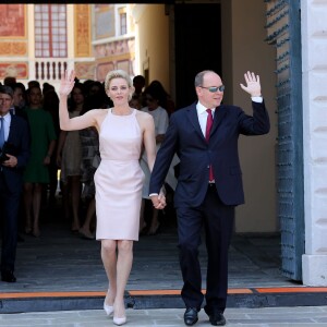 La princesse Charlène et le prince Albert II de Monaco - Premier jour des célébrations des 10 ans de règne du prince Albert II de Monaco à Monaco, le 11 juillet 2015.  First Day of the 10th Anniversary on the Throne Celebrations in Monaco on July 11, 201500/00/0000 - 