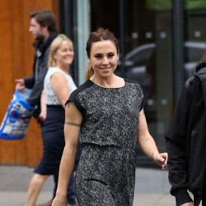 Mel.C (Melanie Chisholm) à la sortie de l'hôtel «Hope Street» à Liverpool, le 19 juillet 2014