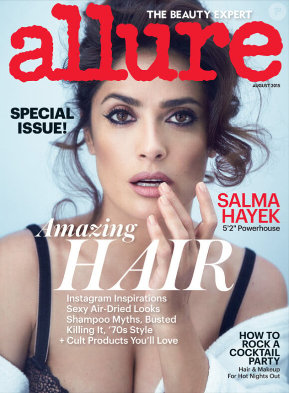 Salma Hayek fait la couverture du mensuel américain "Allure", août 2015