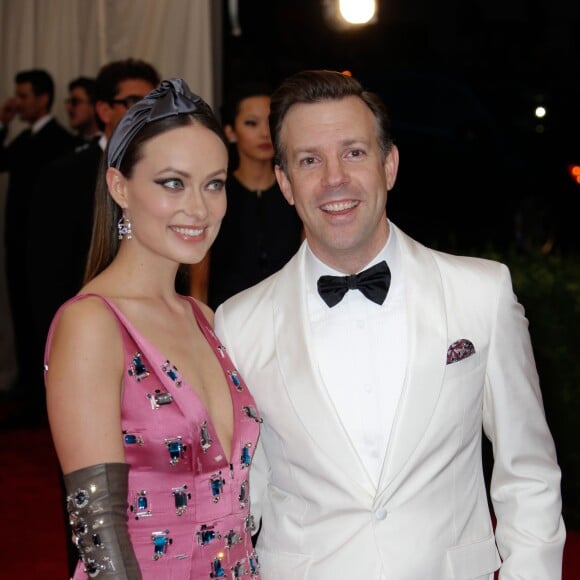 Olivia Wilde et son fiancé Jason Sudeikis - Soirée Costume Institute Gala 2015 (Met Ball) au Metropolitan Museum célébrant l'ouverture de Chine: à travers le miroir à New York, le 4 mai 2015.