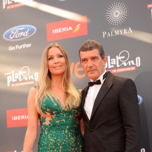 Antonio Banderas et sa compagne Nicole Kimpel à la soirée Platino Awards 2015 à Marbella en Espagne, le 18 juillet 2015