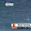 Mick Fanning, attaqué par un requin lors de la finale du J-Bay Open à Jeffreys Bay en Afrique du Sud le 19 juillet 2015