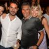 Exclusif - Antoine Chevanne (propriétaire du Byblos), Nagui et sa femme Mélanie Page - Soirée "Summer Party" au club Le Byblos à Saint-Tropez, le 16 juillet 2015.