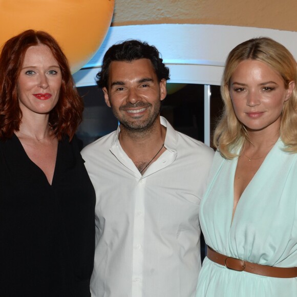 Exclusif - Audrey Fleurot, Antoine Chevanne (propriétaire du Byblos) et Virginie Efira - Soirée "Summer Party" au club Le Byblos à Saint-Tropez, le 16 juillet 2015.