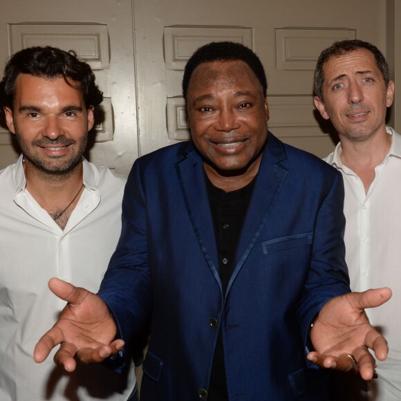 Exclusif - Antoine Chevanne (propriétaire du Byblos), George Benson et Gad Elmaleh - Soirée "Summer Party" au club Le Byblos à Saint-Tropez, le 16 juillet 2015.