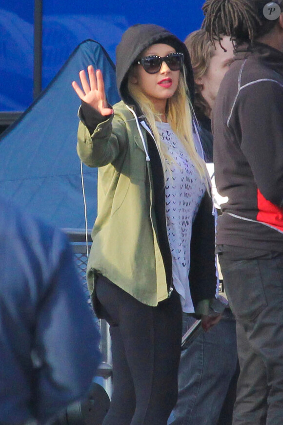 Christina Aguilera se prépare pour Spring Break Concert de The Voice à West Hollywood, Los Angeles, le 23 avril 2015