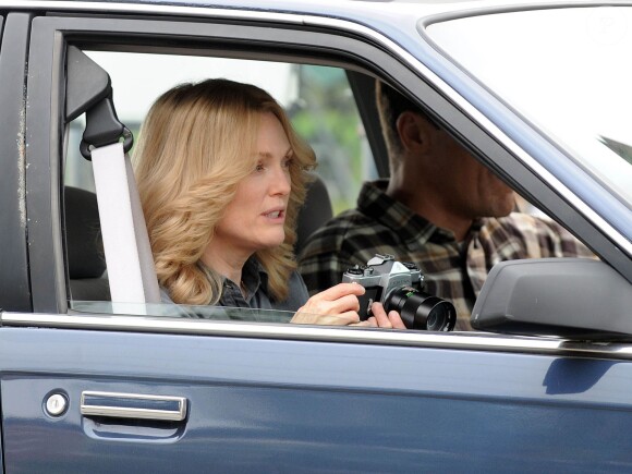 Julianne Moore, Michael Shannon - Tournage du film "Freeheld" à New York, le 2 octobre 2014.