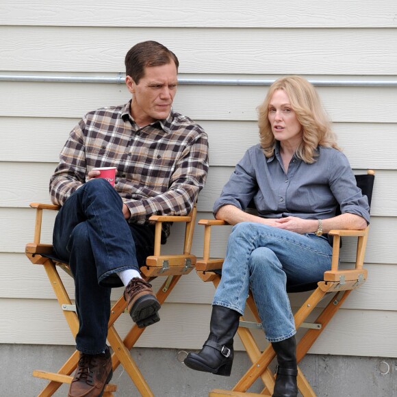 Julianne Moore, Michael Shannon - Tournage du film "Freeheld" à New York, le 2 octobre 2014.