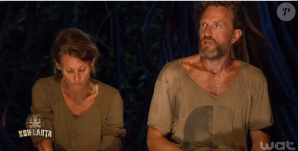 Marc et Chantal finalistes, dans Koh-Lanta 2015 sur TF1 (épisode 14 du vendredi 24 juillet 2015).
