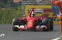 Sebastian Vettel dédie sa victoire à Jules Bianchi lors du Grand Prix de Hongrie le 26 juillet à Mogyoród