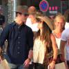 Exclusif - Louis Sarkozy et sa nouvelle compagne Capucine Anav s'embrassent lors d'une après-midi shopping puis vont dîner dans un restaurant à Saint-Tropez le 23 juillet 2015