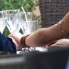 Exclusif - Louis Sarkozy et sa nouvelle compagne Capucine Anav s'embrassent lors d'une après-midi shopping puis vont dîner dans un restaurant à Saint-Tropez le 23 juillet 2015