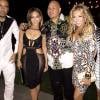 French Montana, Jennifer Lopez, Fat Joe et Thalia lors de la soirée d'anniversaire de JLo au 1OAK de Southampton. Le 25 juillet 2015.