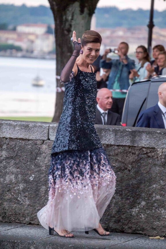 La princesse Caroline de Hanovre - Arrivées pour la soirée de mariage de Pierre Casiraghi et Beatrice Borromeo au château Rocca Angera (château appartenant à la famille Borromeo) à Angera sur les Iles Borromées, sur le Lac Majeur, le 1er août 2015.