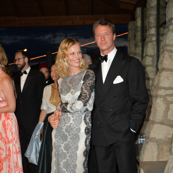 Eva Herzigova et son mari Gregorio Marsiaj - Arrivées pour la soirée de mariage de Pierre Casiraghi et Beatrice Borromeo au château Rocca Angera (château appartenant à la famille Borromeo) à Angera sur les Iles Borromées, sur le Lac Majeur, le 1er août 2015.