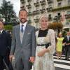 Le prince Haakon et la princesse Mette-Marit de Norvège - Sorties des invités de l'hôtel Borromeo à Stresa pour se rendre au mariage religieux de Pierre Casiraghi et Beatrice Borromeo sur les Iles Borromées, sur le Lac Majeur, le 1er août 2015.