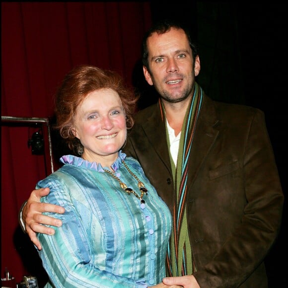 Marie-Christine Barrault et son beau-fils Christian Vadem à Paris en octobre 2005.