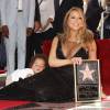 Mariah Carey et son fils Moroccan Cannon - Mariah Carey reçoit son étoile sur le Walk of Fame à Hollywood, le 5 août 2015.  