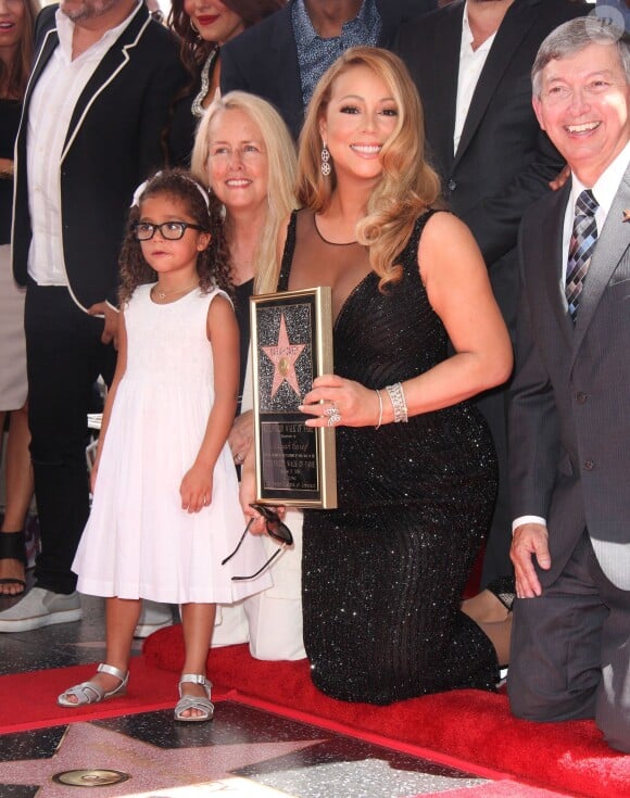 Mariah Carey et sa fille Monroe Cannon - Mariah Carey reçoit son étoile sur le Walk of Fame à Hollywood, le 5 août 2015.  