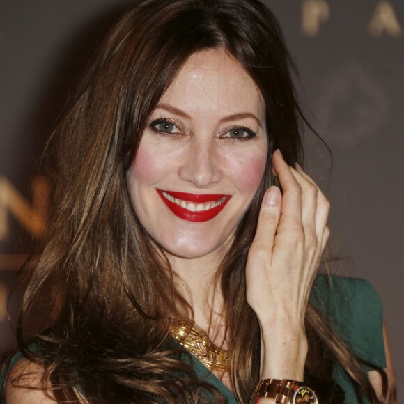 Mareva Galanter, enceinte à l'inauguration de l'hôtel The Peninsula in Paris le 16 avril 2015.