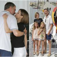 Felipe d'Espagne: Baiser de Letizia, Leonor et Sofia à bord, un capitaine comblé