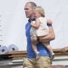 Mike Tindall et sa fille Mia Tindall au Festival of British Eventing à Gatcombe Park le 8 août 2015.