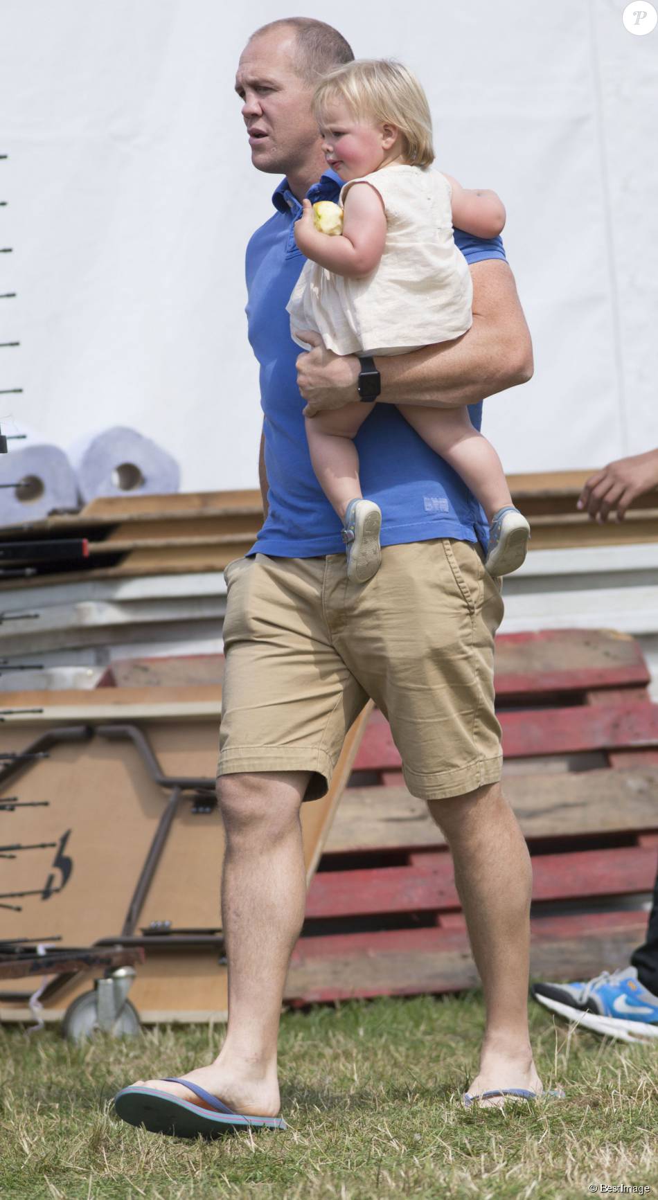 Mike Tindall et sa fille Mia Tindall au Festival of British Eventing à