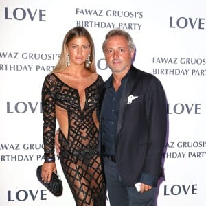 Claudia Galanti et son compagnon Tommaso Buti - Soirée d'anniversaire "Love" pour les 63 ans de Fawaz Gruosi à l'hôtel Cala di Volpe à Porto Cervo, le 9 août 2015. 