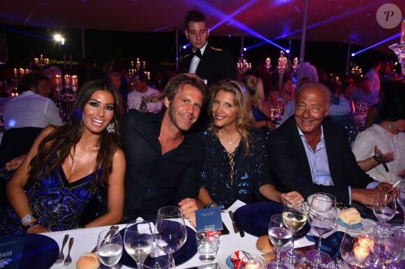 Elisabetta Gregoraci et le prince Emmanuel-Philibert de Savoie, Fawaz Gruosi - Soirée d'anniversaire "Love" pour les 63 ans de Fawaz Gruosi à l'hôtel Cala di Volpe à Porto Cervo, le 9 août 2015. 