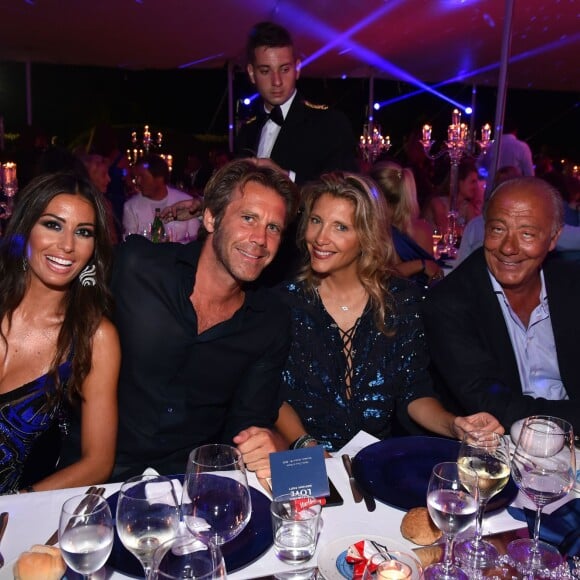 Elisabetta Gregoraci et le prince Emmanuel-Philibert de Savoie, Fawaz Gruosi - Soirée d'anniversaire "Love" pour les 63 ans de Fawaz Gruosi à l'hôtel Cala di Volpe à Porto Cervo, le 9 août 2015. 