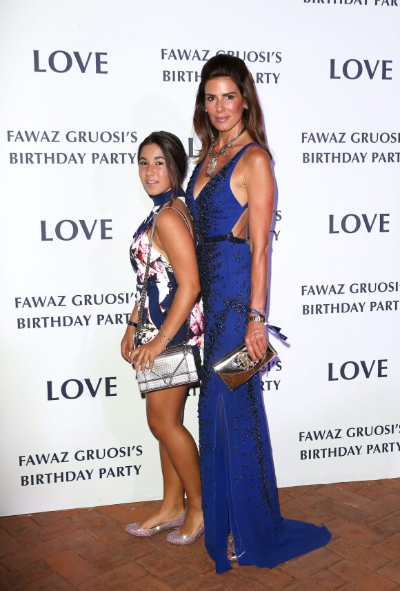 Christina Estrada (Christina Juffali) et sa fille - Soirée d'anniversaire "Love" pour les 63 ans de Fawaz Gruosi à l'hôtel Cala di Volpe à Porto Cervo, le 9 août 2015. 