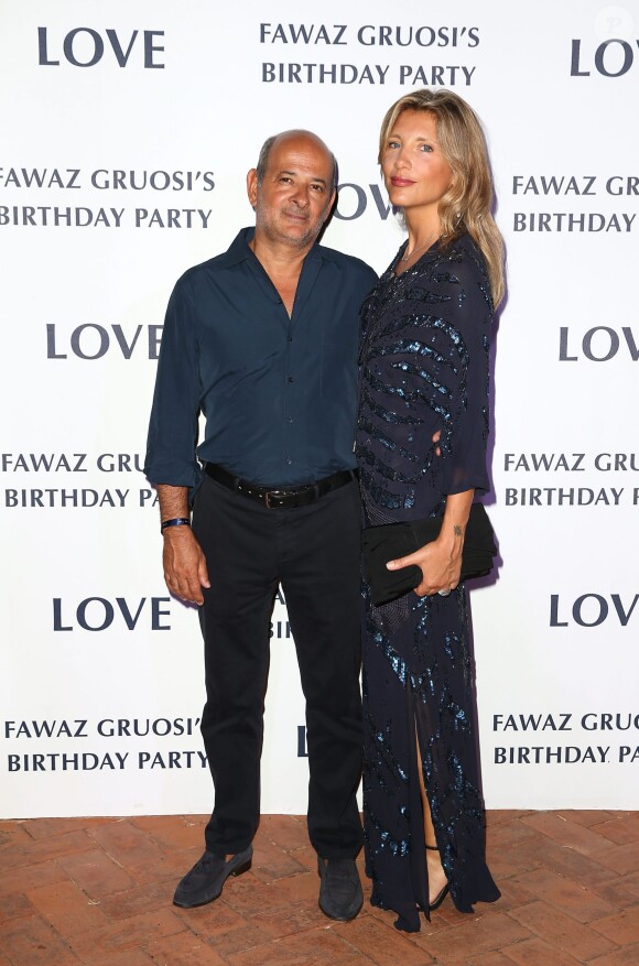 Gerard Cohen et Dounia Napoli - Soirée d'anniversaire "Love" pour les 63 ans de Fawaz Gruosi à l'hôtel Cala di Volpe à Porto Cervo, le 9 août 2015. 
