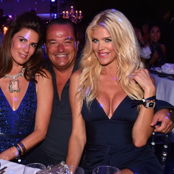 Christina Estrada (Christina Juffali), Gilles Mansard, Victoria Silvstedt - Soirée d'anniversaire "Love" pour les 63 ans de Fawaz Gruosi à l'hôtel Cala di Volpe à Porto Cervo, le 9 août 2015. 