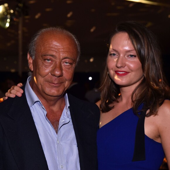 Fawaz Gruosi et sa compagne Sophie Taylor - Soirée d'anniversaire "Love" pour les 63 ans de Fawaz Gruosi à l'hôtel Cala di Volpe à Porto Cervo, le 9 août 2015. 