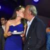 Fawaz Gruosi et sa compagne Sophie Taylor - Soirée d'anniversaire "Love" pour les 63 ans de Fawaz Gruosi à l'hôtel Cala di Volpe à Porto Cervo, le 9 août 2015. 