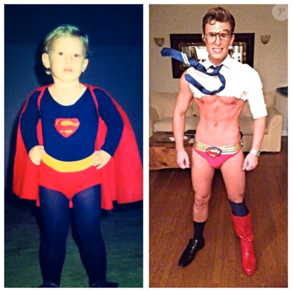 Blake McIver s'amuse à se comparer avec celui qu'il était enfant, mais déjà  fan de Superman le 31 octobre 2013