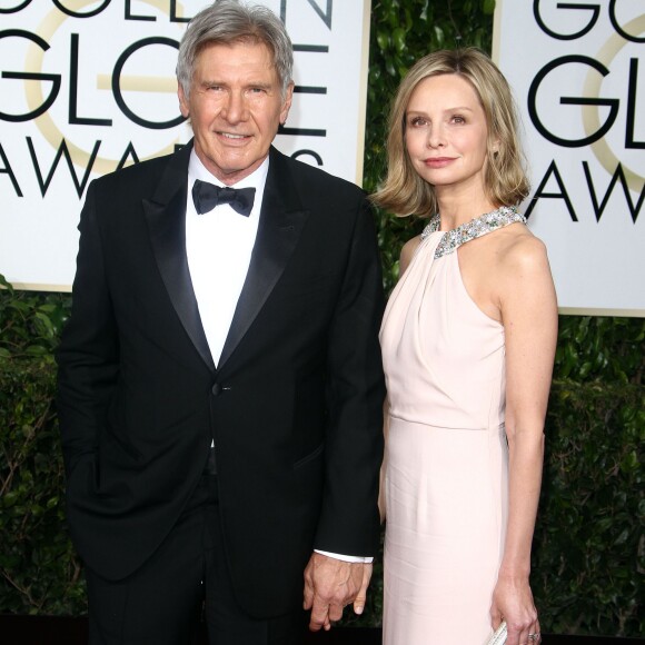 Harrison Ford et sa femme Calista Flockhart - 72e cérémonie annuelle des Golden Globe Awards à Beverly Hills, le 11 janvier 2015. 